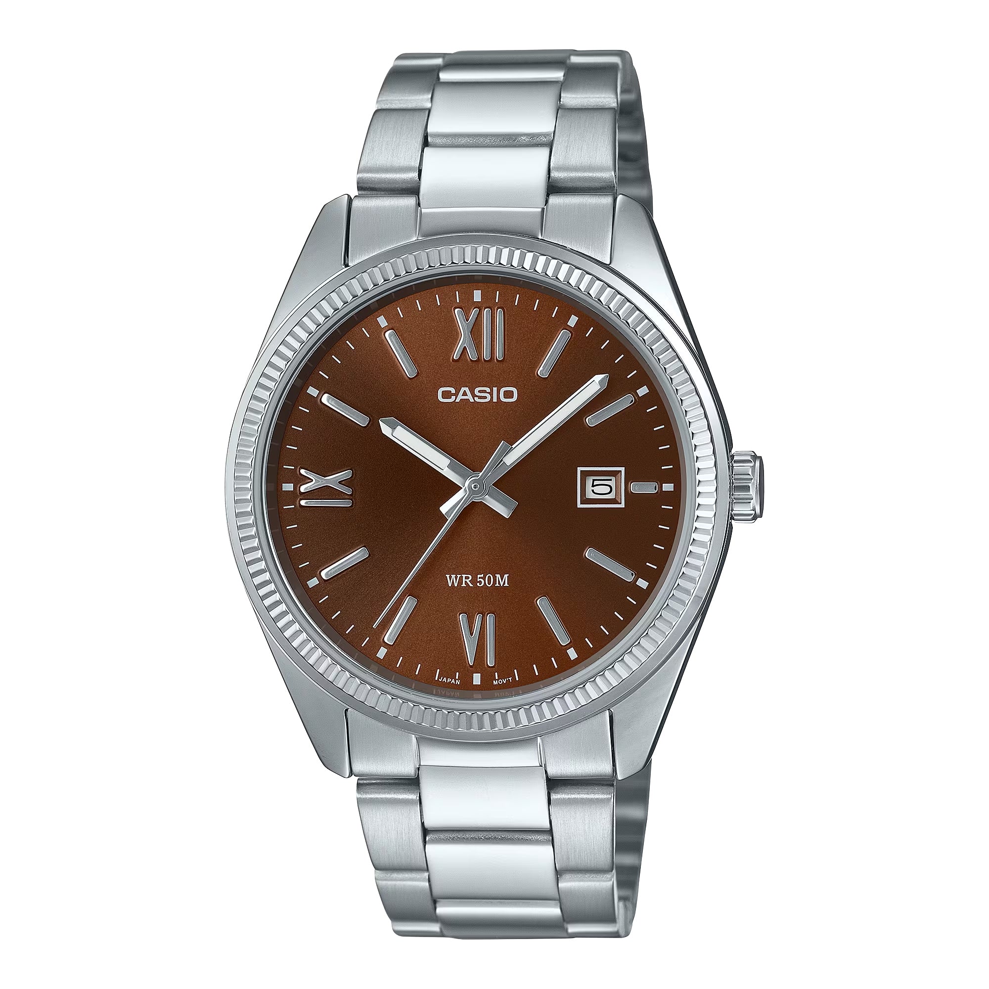 Casio Men Stainless Steel Analog Watch Brown Dial - MTP-1302DD-5AVDF