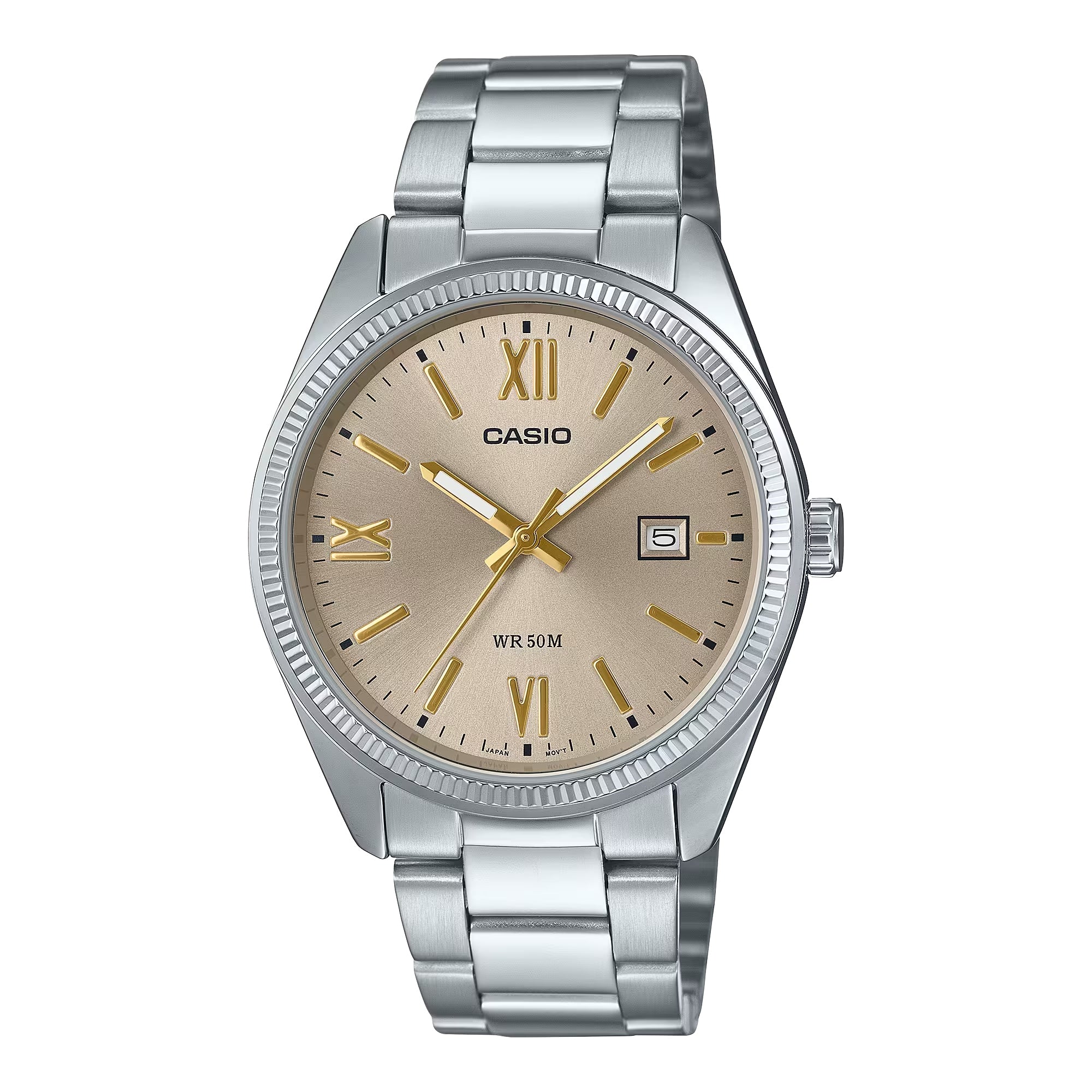 Casio Men Stainless Steel Analog Watch Champagne Dial - MTP-1302DD-9AVDF
