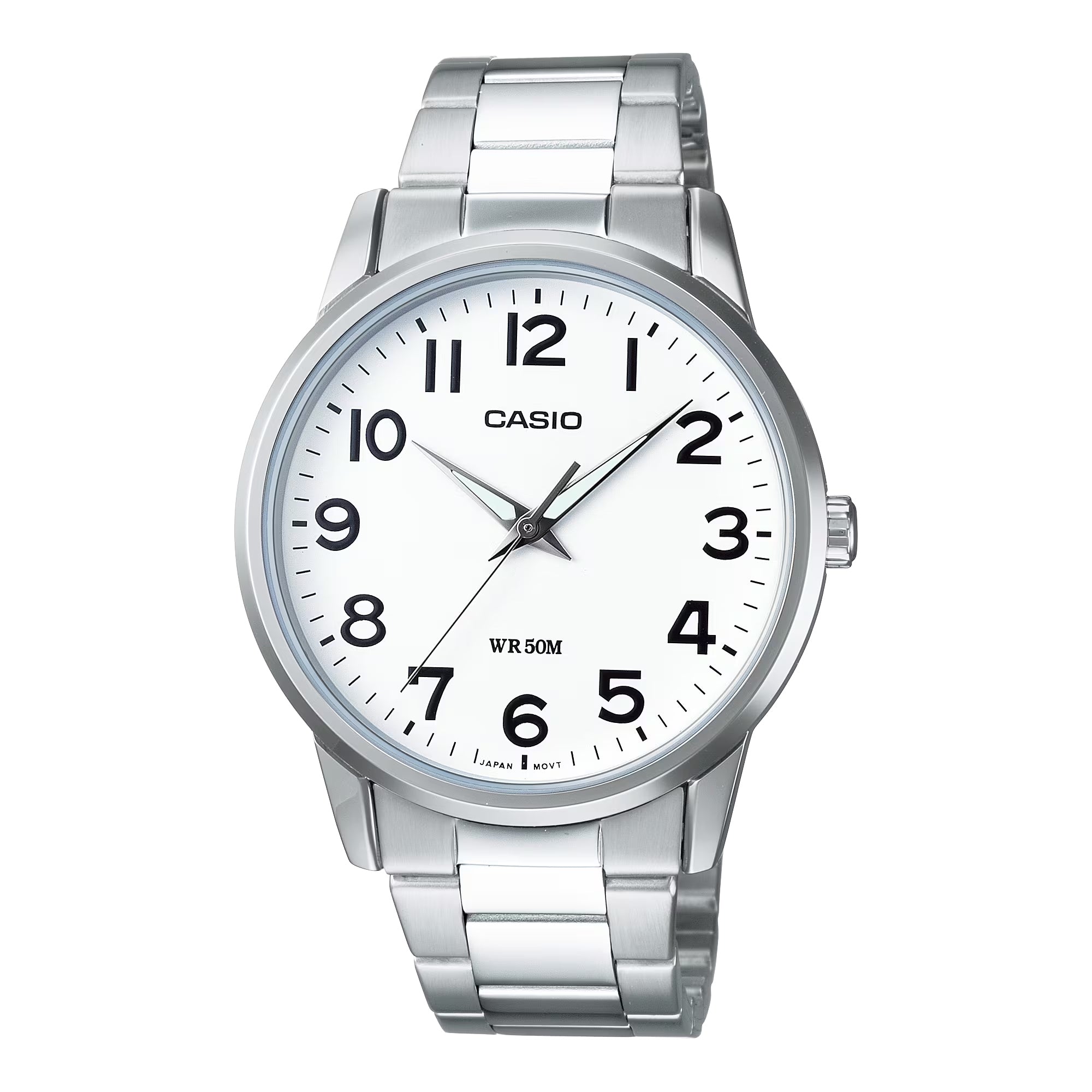 Casio Men Silver Stainless Steel Watch with Roman Numeral Dial - MTP-1303DD-7AVDF