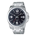 Casio Men Silver Stainless Steel Watch with Blue Dial - MTP-1314D-1AV