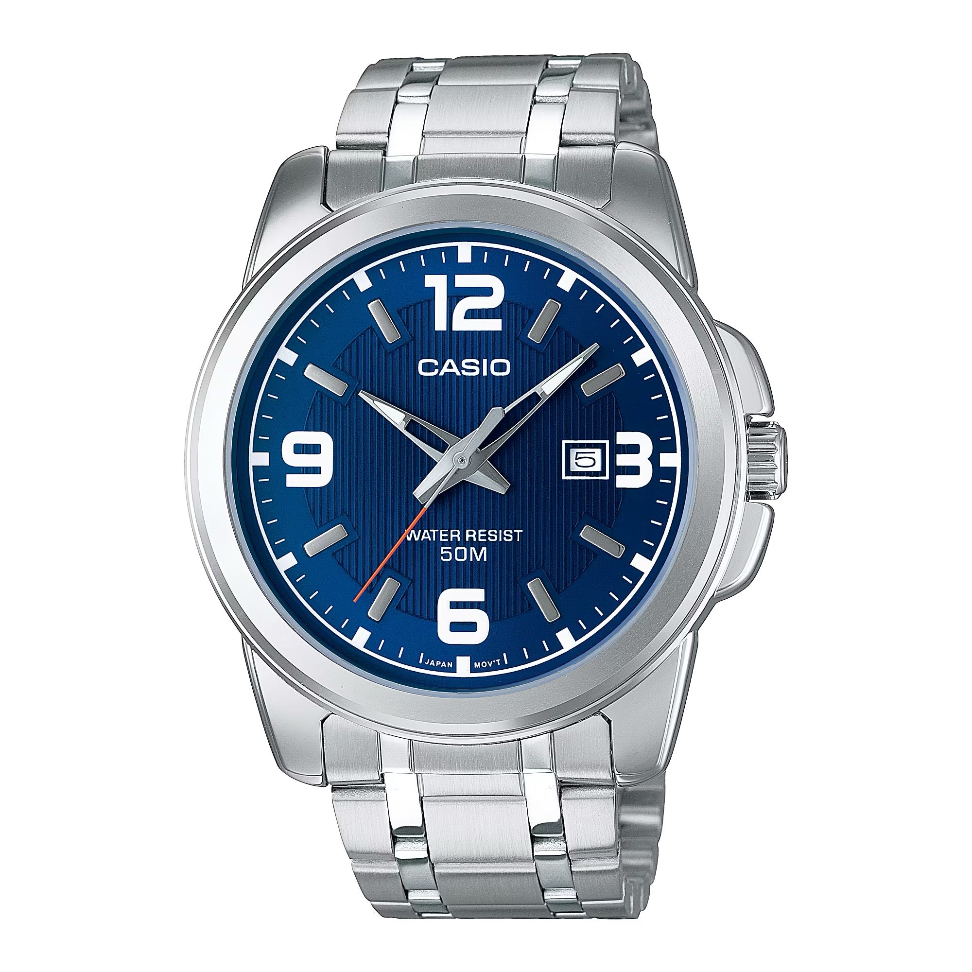 Casio Men Blue Dial Stainless Steel Bracelet Watch - MTP-1314D-2AV