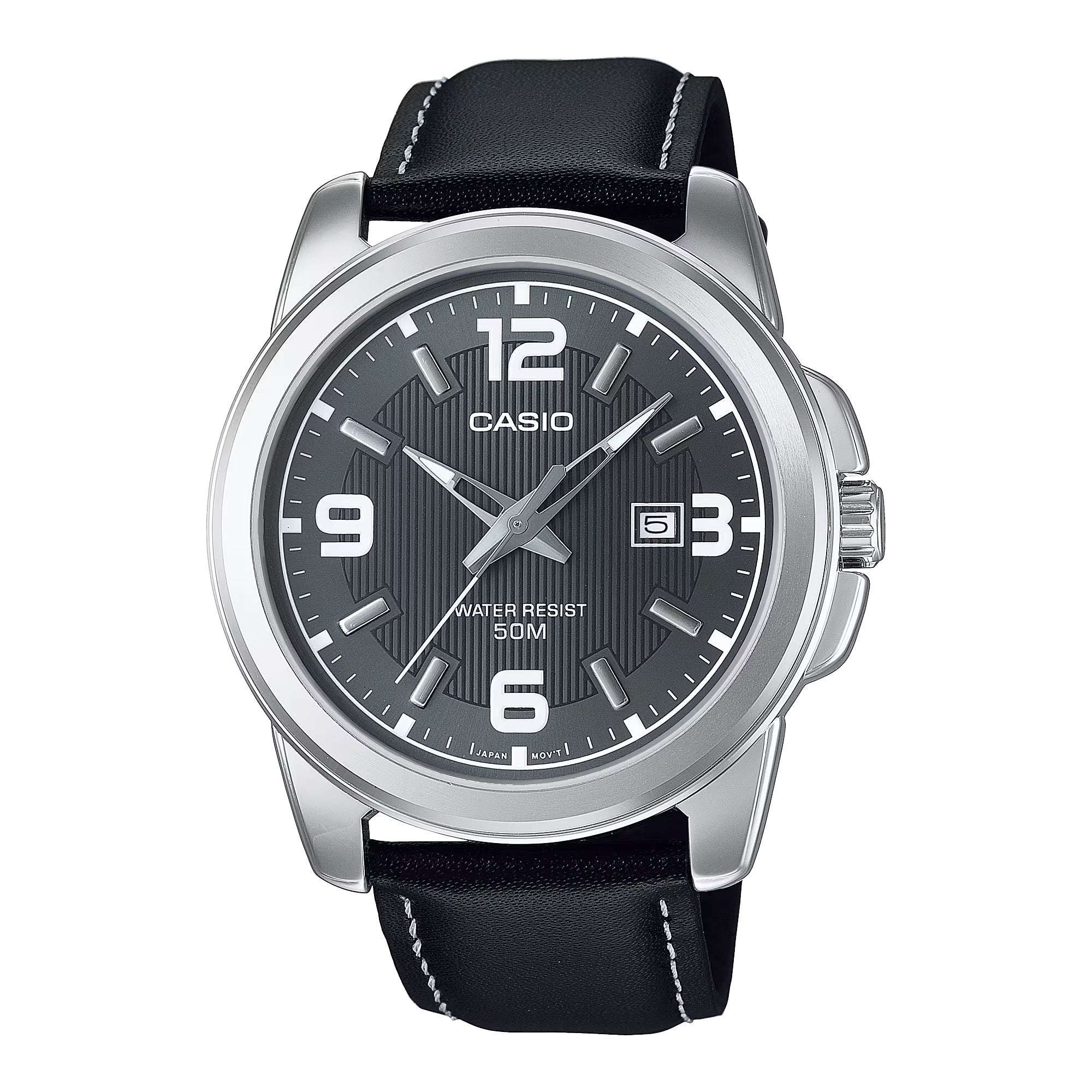Casio Women Grey Dial Genuine Leather Strap Watch - LTP-1314L-8AVDF