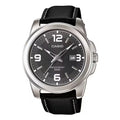 Casio Men Black Leather Analog Watch with Date Display - MTP-1314L-8AV