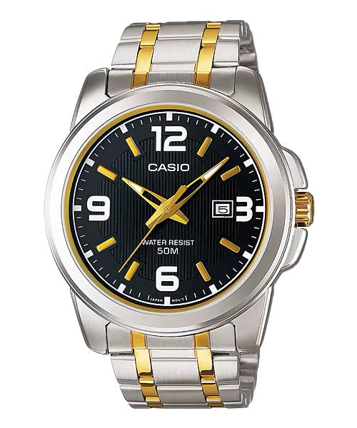 Casio Women Black Dial Two-Tone Stainless Steel Watch - LTP-1314SG-1AVDF