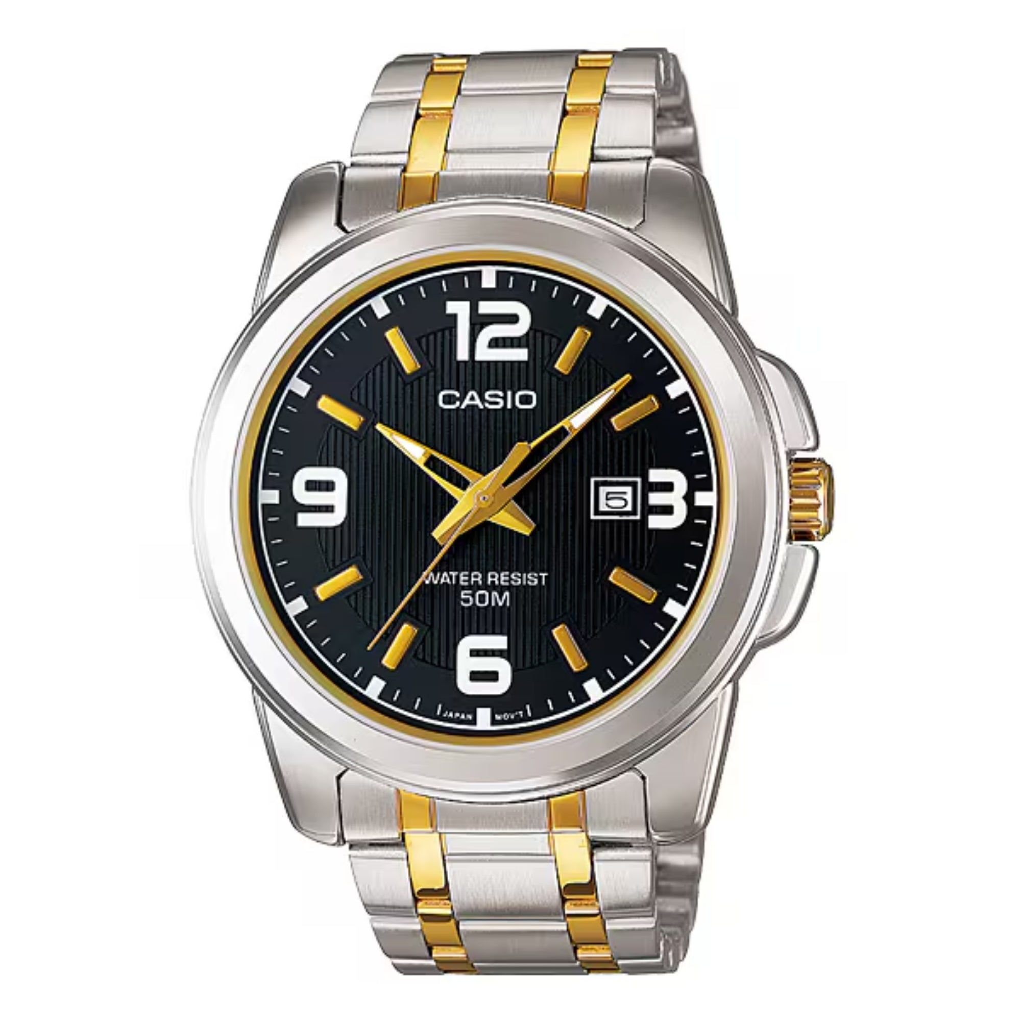 Casio Men Two Tone Black Dial Analog Watch - MTP-1314SG-1AV