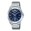 Casio Men Blue Dial Analog Stainless Steel Watch - MTP-1370D-2A2VDF