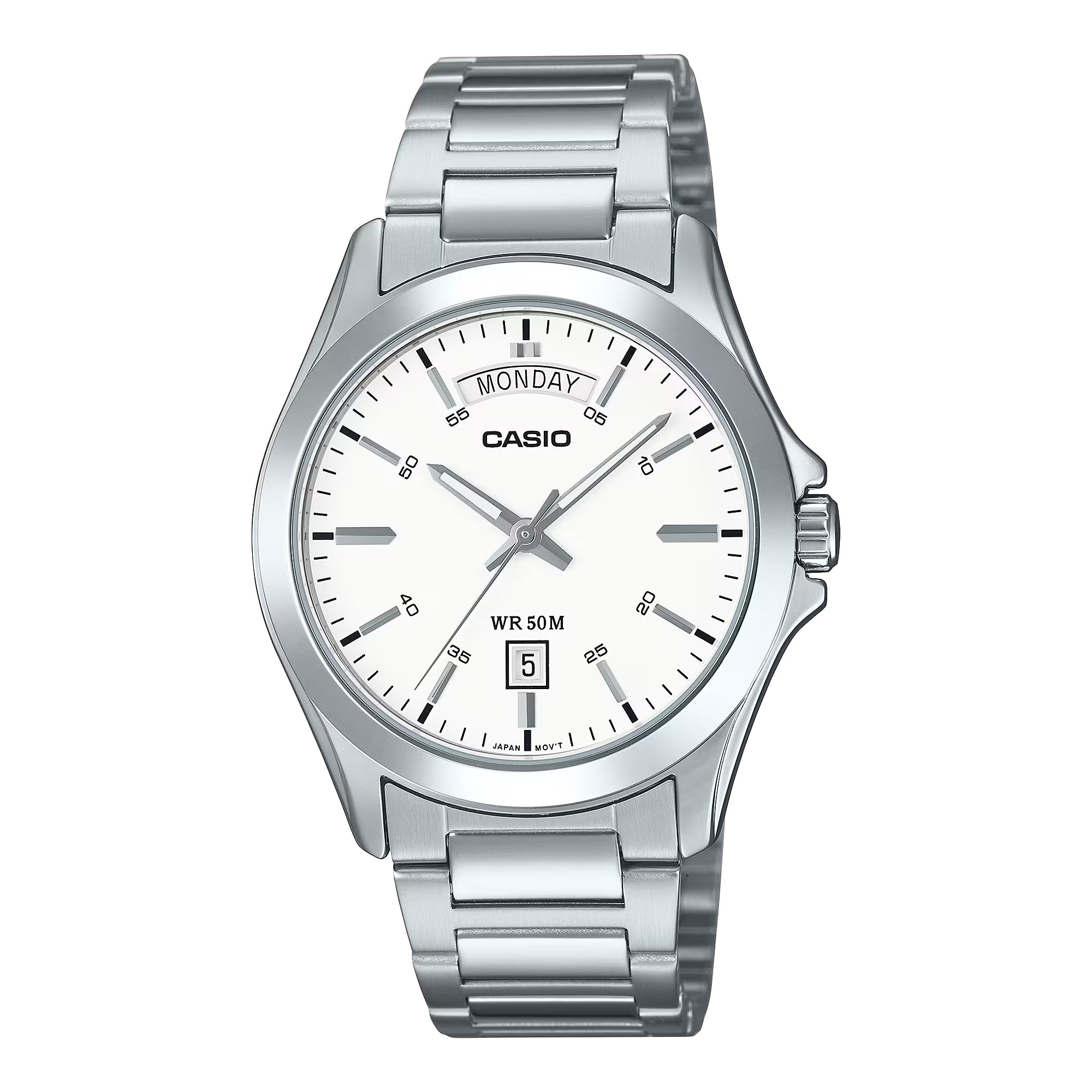 Casio Men White Dial Analog Stainless Steel Watch - MTP-1370D-7A3VDF