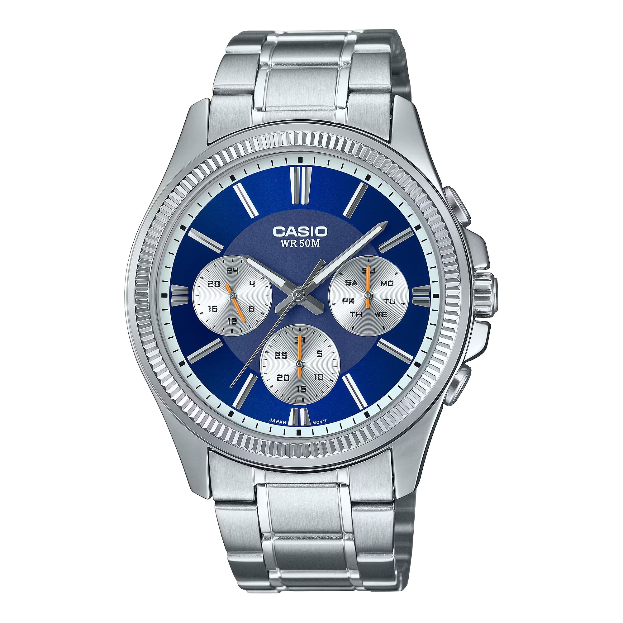 Casio Men Blue Multi Dial Analog Stainless Steel Watch - MTP-1375D-2A1VDF
