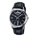 Casio Men Black Dial Analog Watch with Black Leather Strap - MTP-1381L-1AVDF