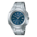 Casio Men Silver Stainless Steel Blue Dial Analog Watch - MTP-3050D-2AV
