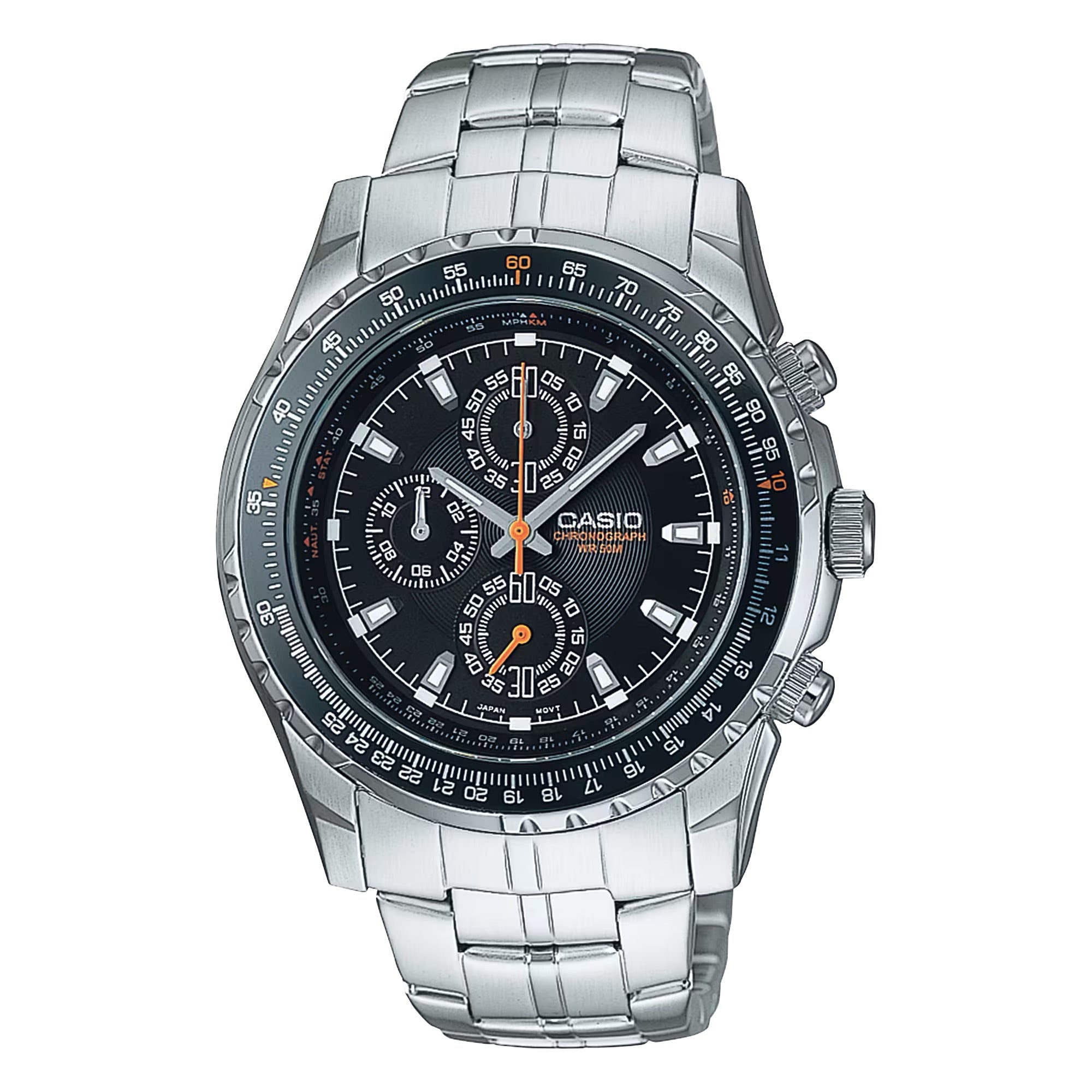 Casio Men Pilot Chronograph Stainless Steel Watch - MTP-4500D-1AV