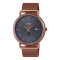 Casio Men Rose Gold Gray Dial Stainless Steel Mesh Bracelet Watch - MTP-B125MR-8AVDF