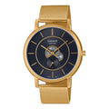 Casio Men Gold Mesh Bracelet Watch with Black Dial - MTP-B130MG-1AVDF
