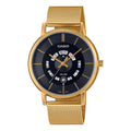 Casio Men Gold Mesh Band Watch with Black Dial - MTP-B135MG-1AVDF