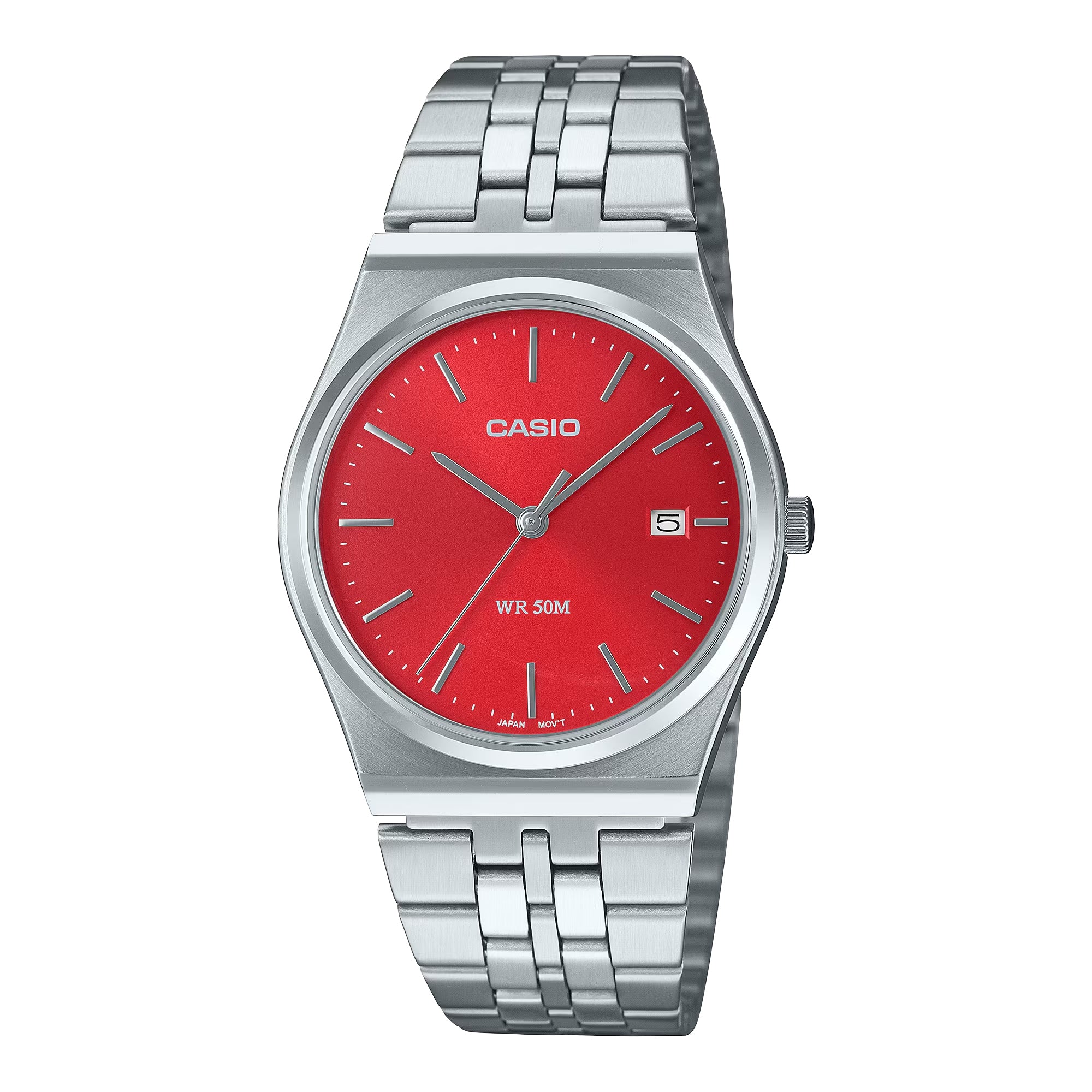 Casio Men Stainless Steel Watch with Red Dial - MTP-B145D-4A2VDF