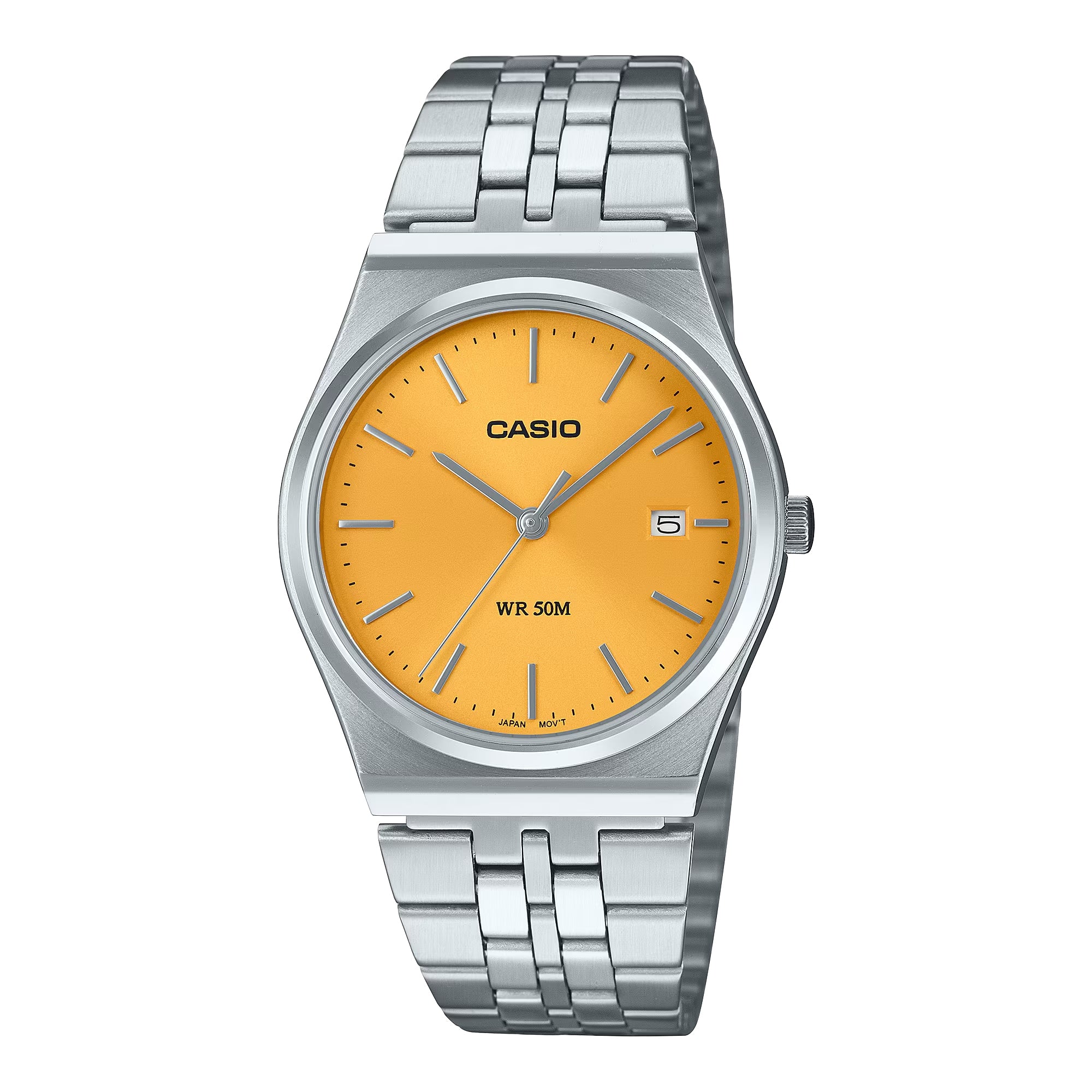 Casio Men Stainless Steel Watch with Yellow Dial - MTP-B145D-9AVDF
