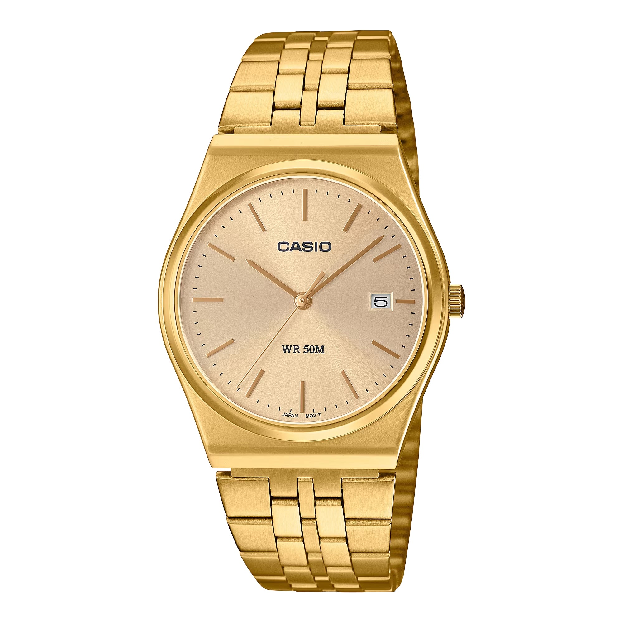 Casio Men Gold Stainless Steel Watch with Champagne Dial - MTP-B145G-9AVDF