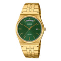 Casio Men Gold Stainless Steel Watch with Green Dial - MTP-B146G-3AVDF