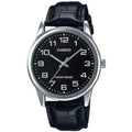 Casio Men Black Dial Analog Watch with Black Leather Strap - MTP-V001L-1BUDF