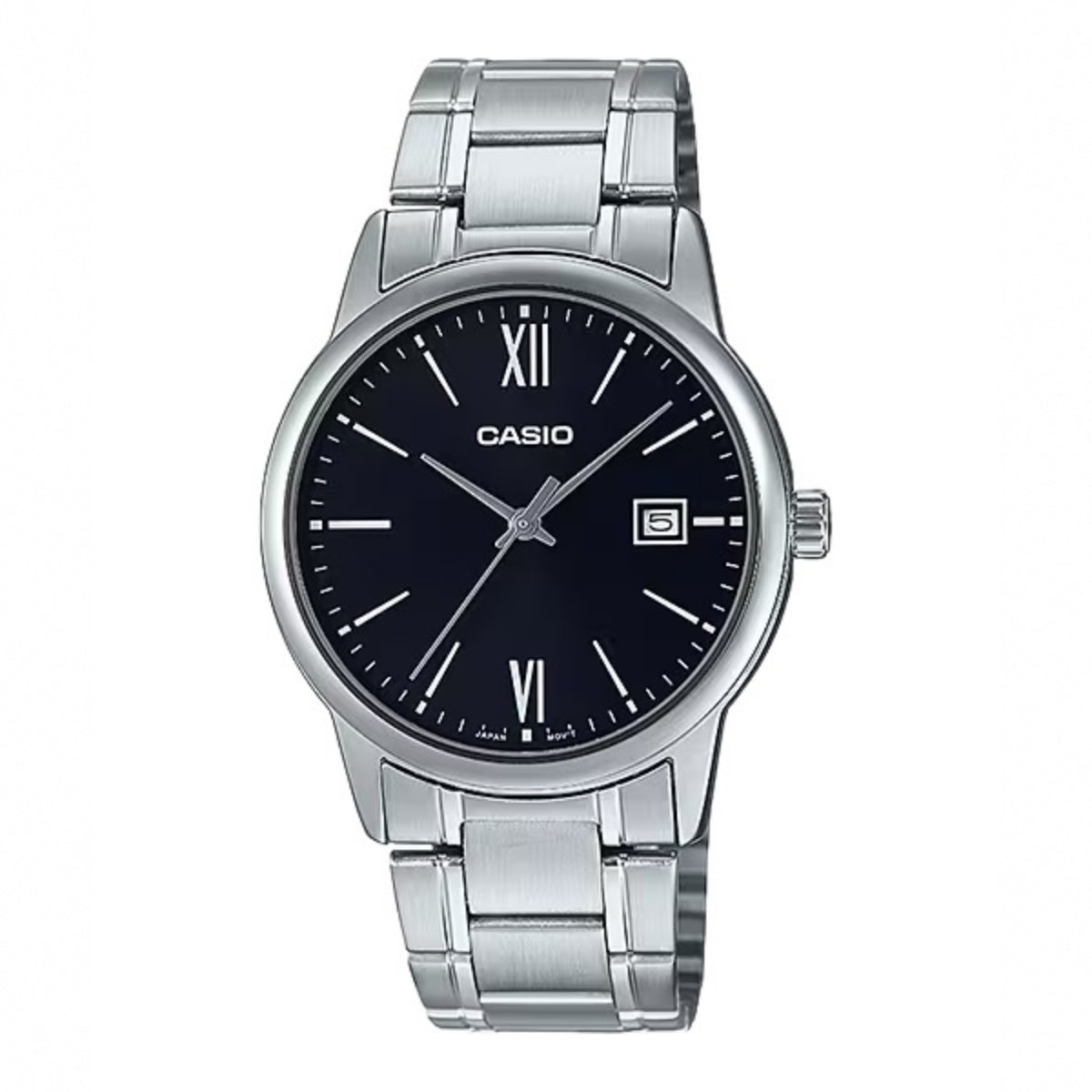 Casio Men Black Dial Stainless Steel Dress Watch - MTP-V002D-1B3