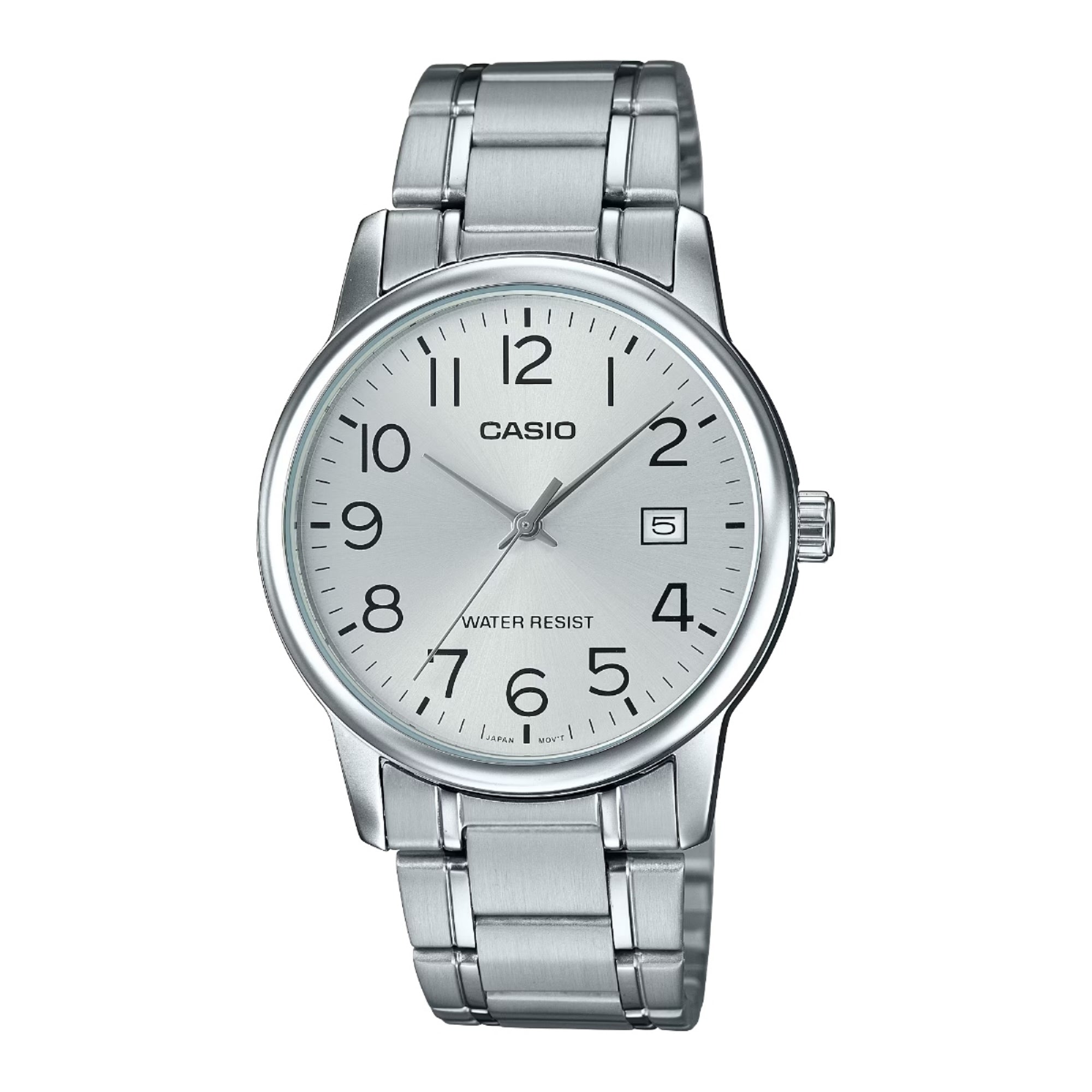 Casio Men Silver Digital Watch with Silver Dial - MTP-V002D-7B