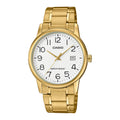 Casio Men Gold Stainless Steel Watch with White Dial - MTP-V002G-7B2UDF