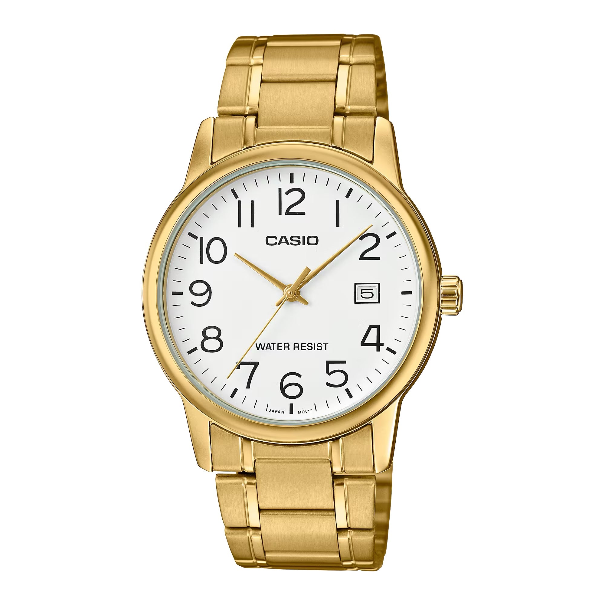 Casio Men Gold Stainless Steel Watch with White Dial - MTP-V002G-7B2UDF