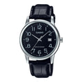 Casio Men Classic Black Dial Analog Watch with Leather Strap - MTP-V002L-1BUDF