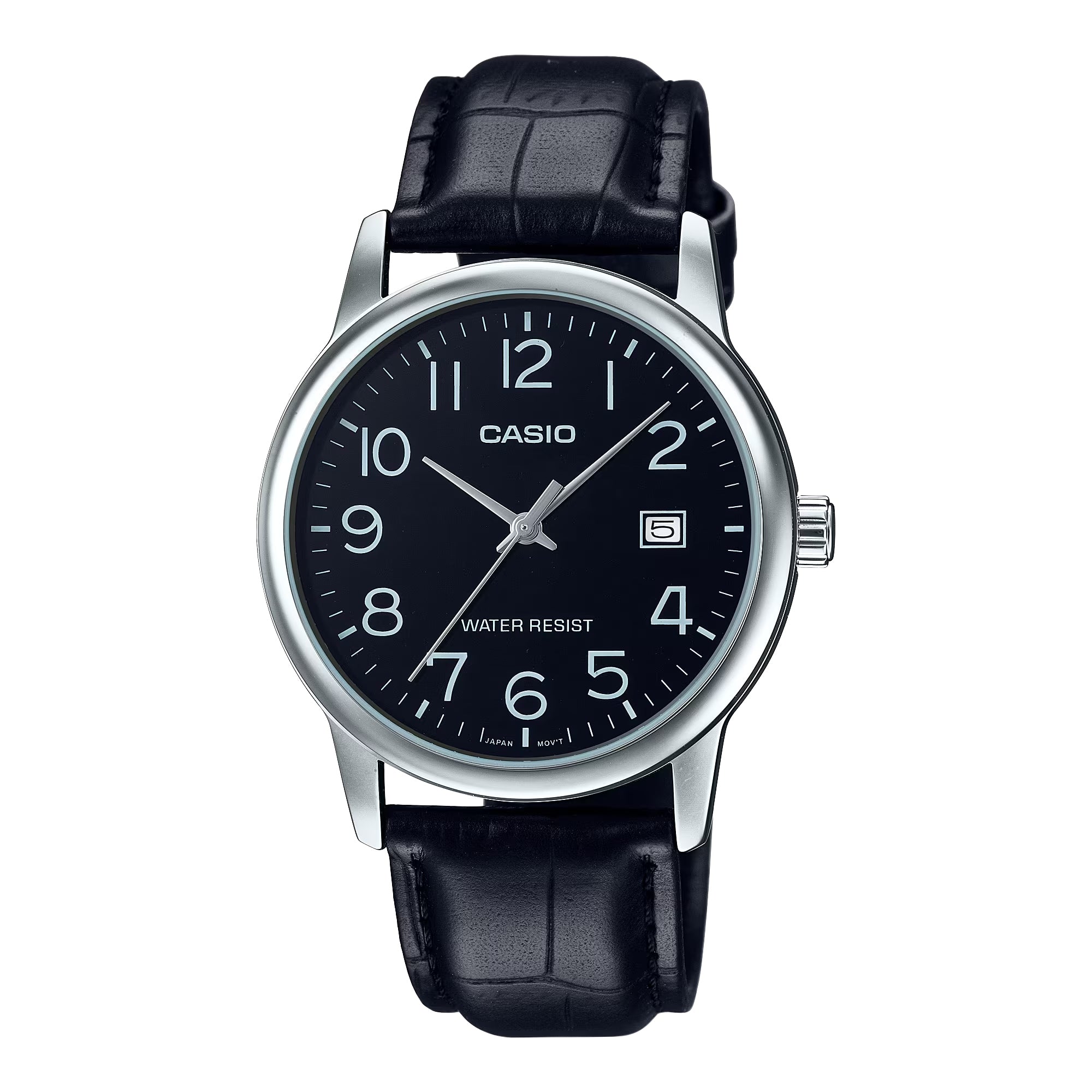 Casio Men Classic Black Dial Analog Watch with Leather Strap - MTP-V002L-1BUDF