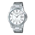 Casio Men Silver Watch with White Dial - MTP-V004D-7BUDF