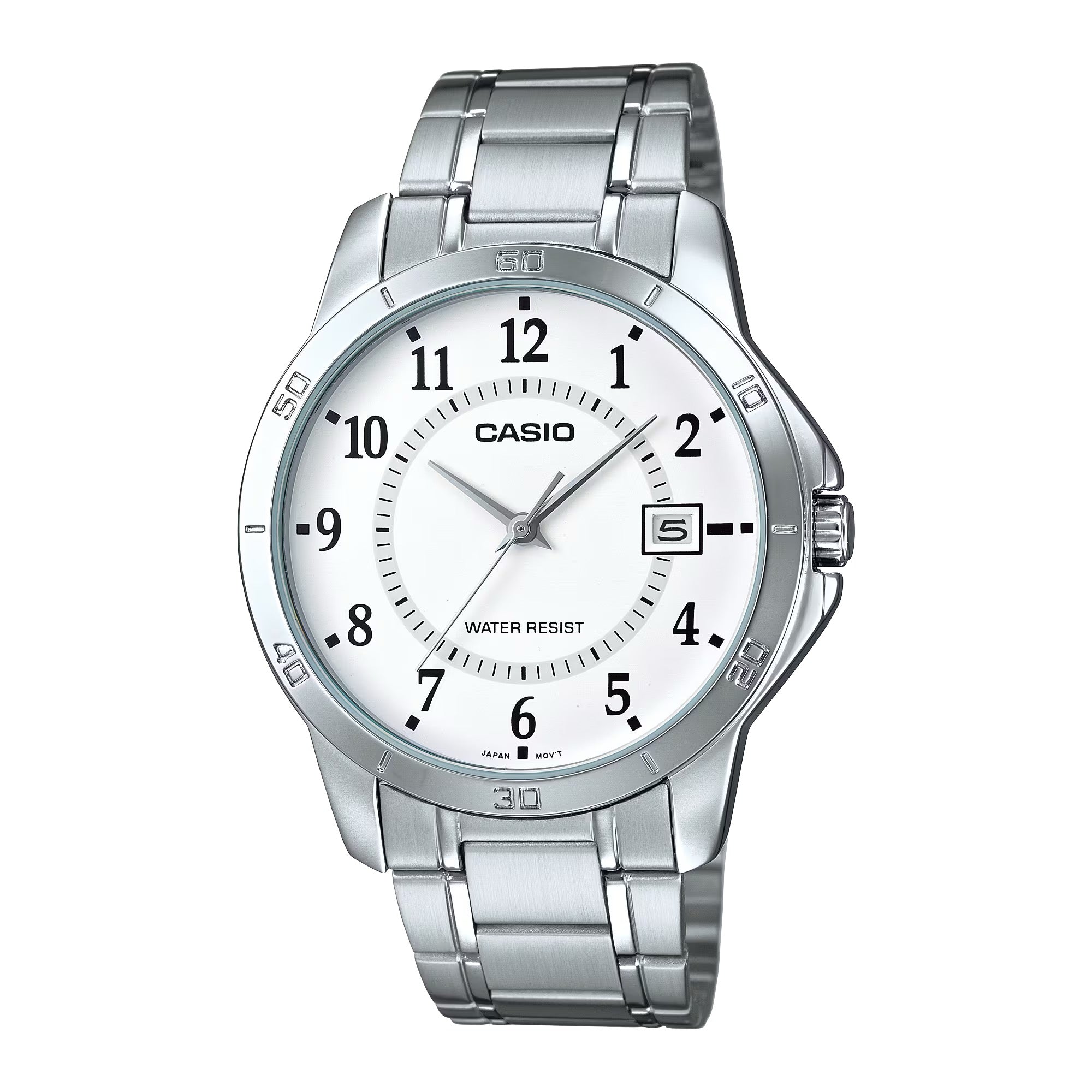 Casio Men Silver Watch with White Dial - MTP-V004D-7BUDF