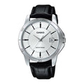 Casio Men Silver Dial Brown Leather Strap Analog Watch Ð MTP-V004L-7CUDF