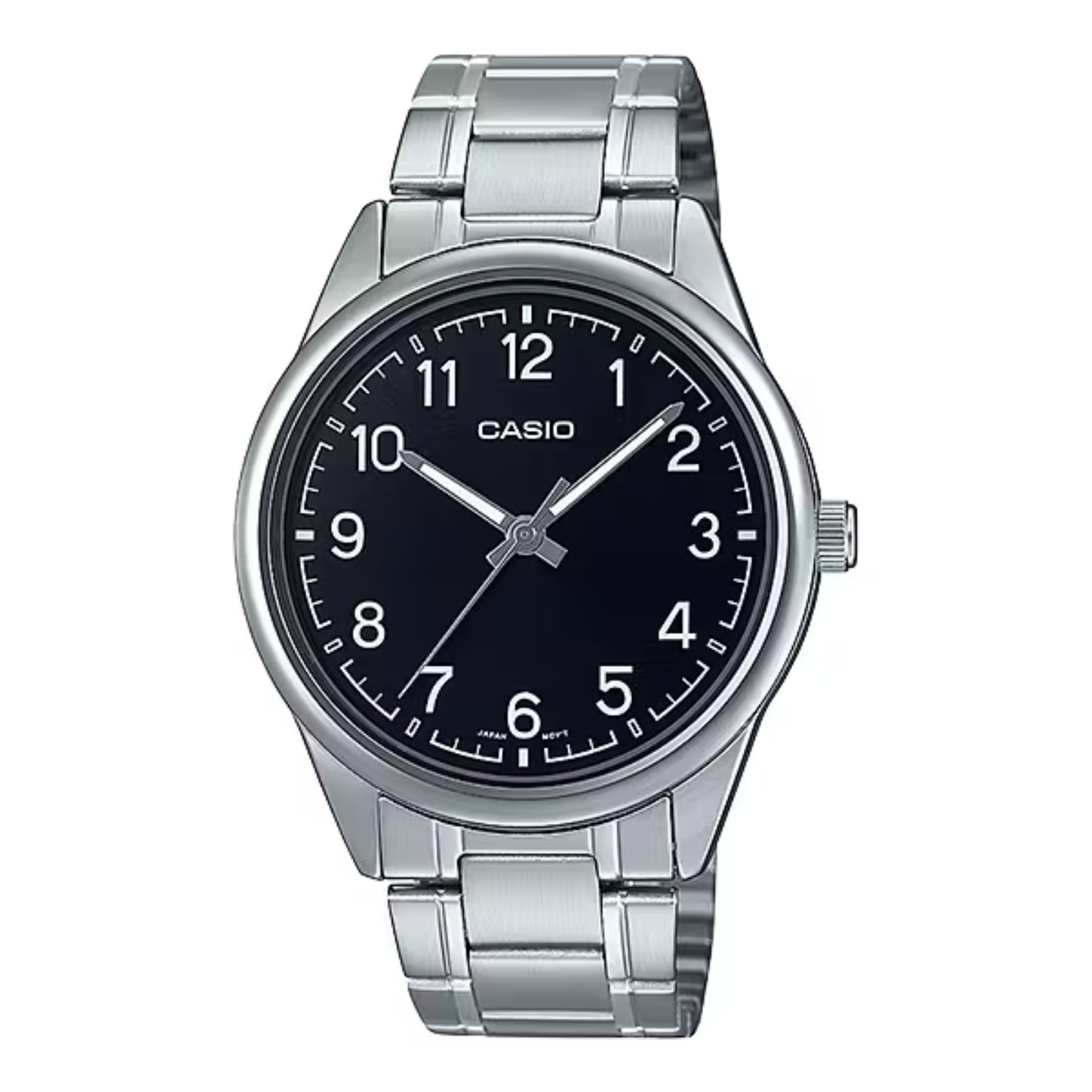 Casio Men Black Dial Analog Watch with Stainless Steel Bracelet - MTP-V005D-1B4UDF