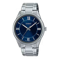 Casio Men Blue Dial Analog Watch with Stainless Steel Bracelet - MTP-V005D-2B5UDF