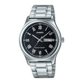 Casio Men Black Dial Analog Watch with Day Date Stainless Steel Bracelet - MTP-V006D-1BUDF