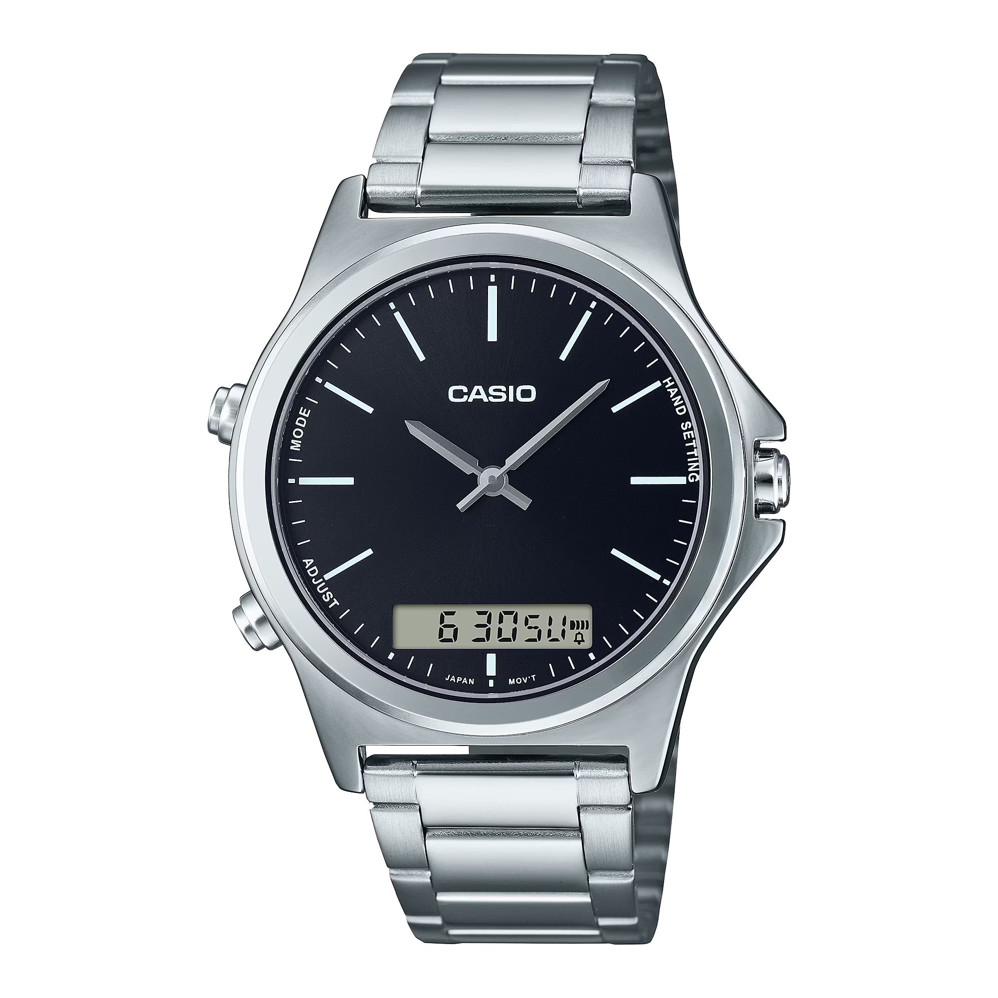 Casio Men Black Dial Stainless Steel Bracelet Watch - MTP-VC01D-1EUDF