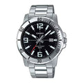 Casio Men Black Dial Analog Watch Steel Bracelet - MTP-VD01D-1BVUDF