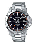 Casio Men Silver Watch with Black Dial - MTP-VD01D-1E2V