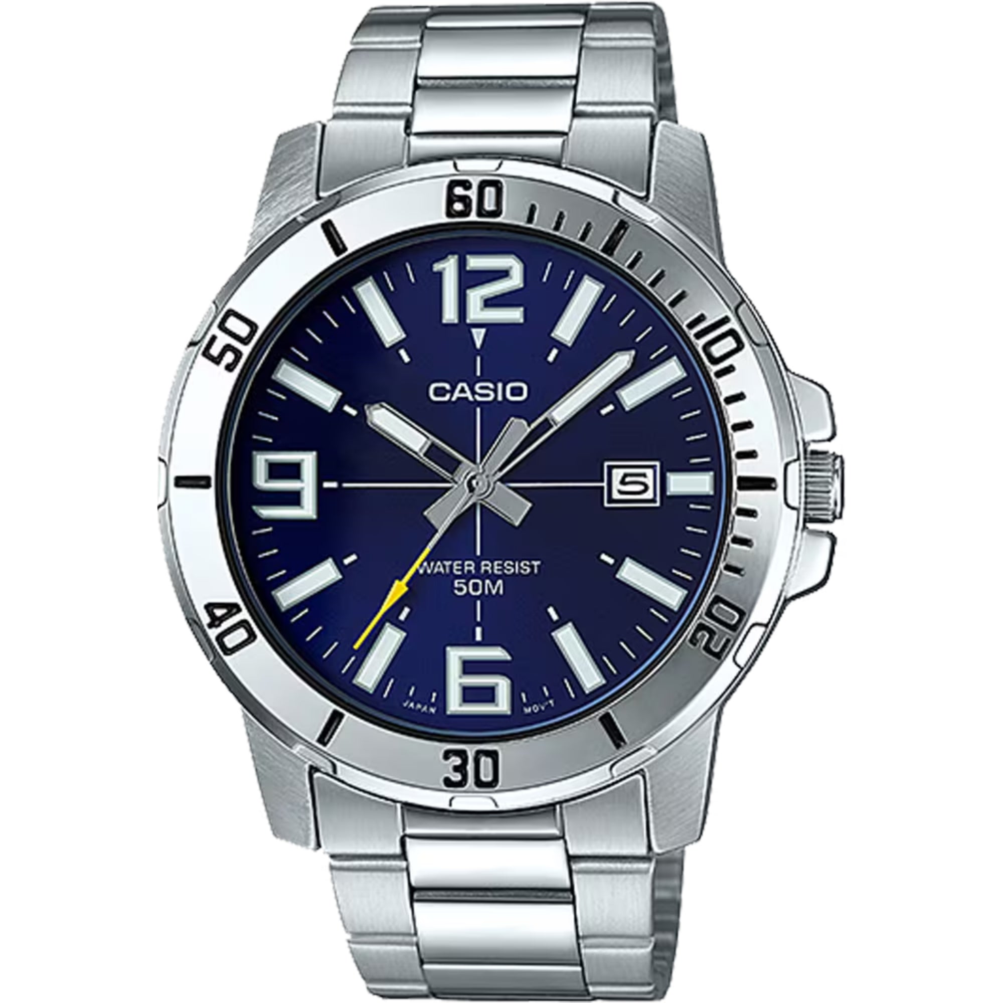 Casio Men Blue Dial Analog Watch Steel Bracelet - MTP-VD01D-2BVUDF