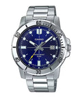 Casio Men Silver Watch with Blue Dial - MTP-VD01D-2EVUDF