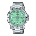 Casio Men Green Dial Analog Watch with Stainless Steel Bracelet - MTP-VD01D-3E1VUDF