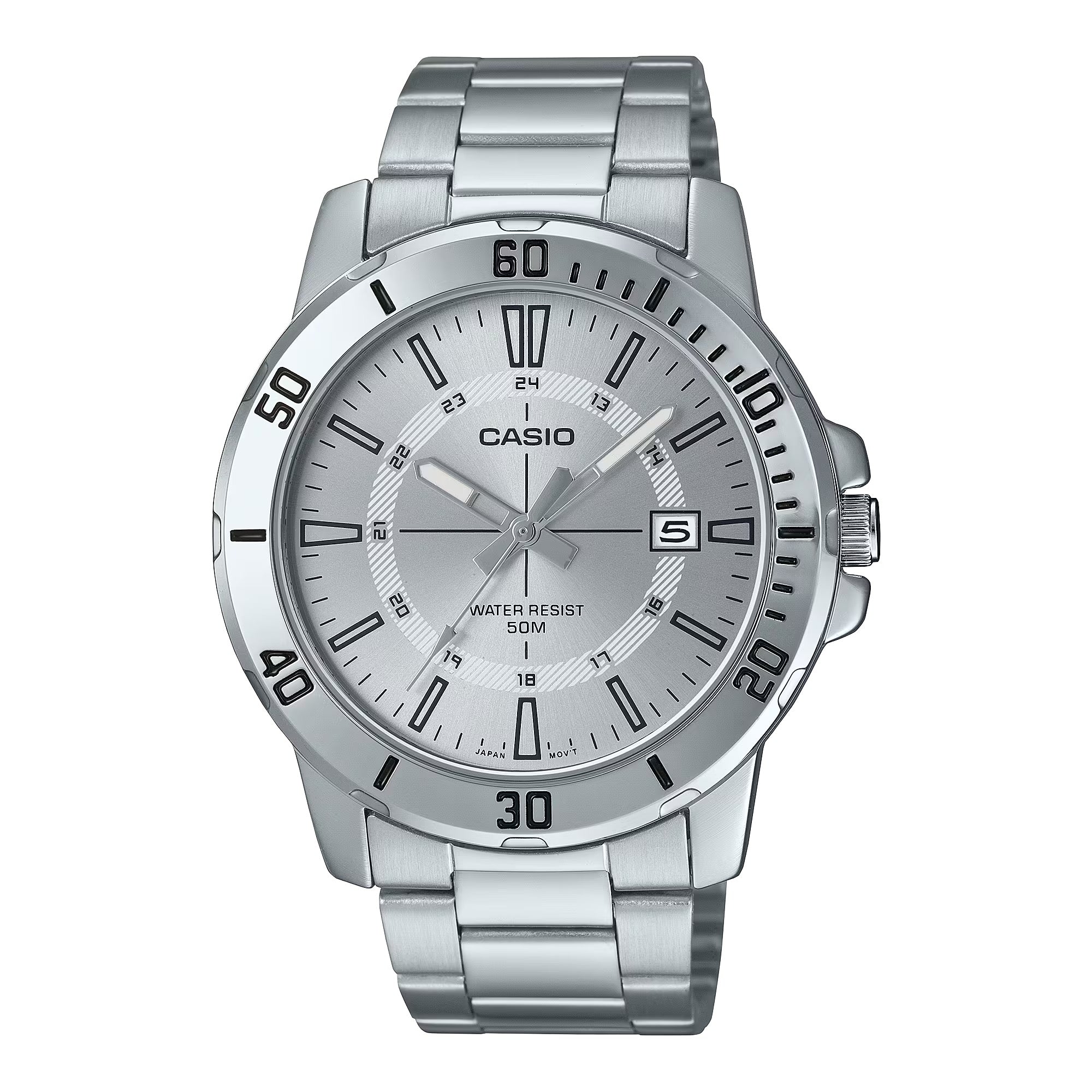 Casio Men Silver Dial Stainless Steel Analog Watch - MTP-VD01D-7CVUDF