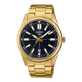 Casio Men Gold-Tone Stainless Steel Black Dial Analog Watch - MTP-VD02G-1EUDF