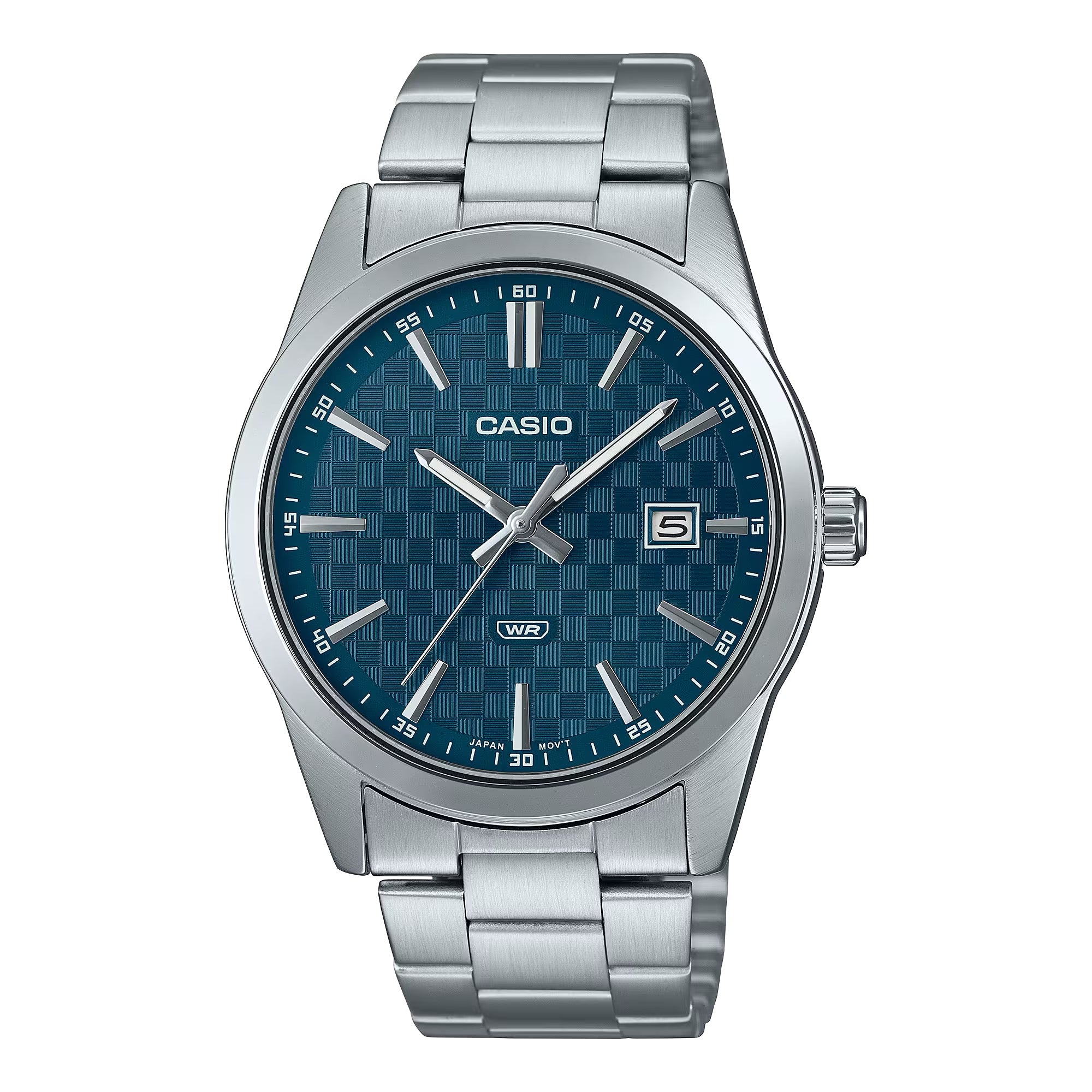 Casio Men Silver Watch with Blue Dial - MTP-VD03D-2A2UDF