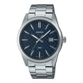 Casio Men Silver Analog Watch Blue Textured Dial Steel Bracelet - MTP-VD03D-2AUDF