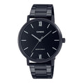 Casio Men Black Stainless Steel Watch Black Dial - MTP-VT01B-1BUDF