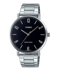 Casio Men Black Dial Stainless Steel Bracelet Watch - MTP-VT01D-1B2UDF