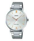Casio Men Silver Stainless Steel Analog Watch with Silver Dial - MTP-VT01D-7BUDF