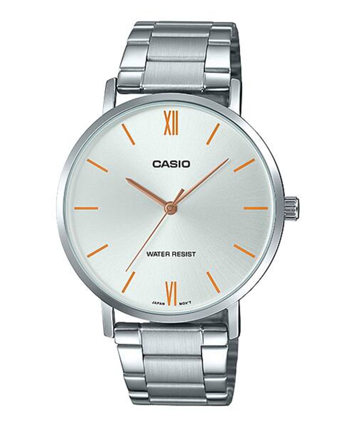 Casio Men Silver Stainless Steel Analog Watch with Silver Dial - MTP-VT01D-7BUDF