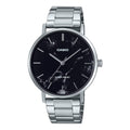 Casio Men Stainless Steel Watch Black Marble Pattern Dial - MTP-VT01DM-1AUDF